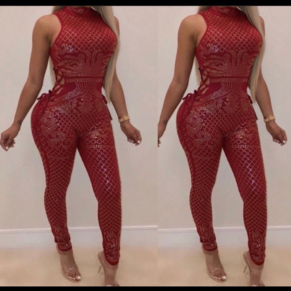 Sexy One Piece Studded Jumpsuit